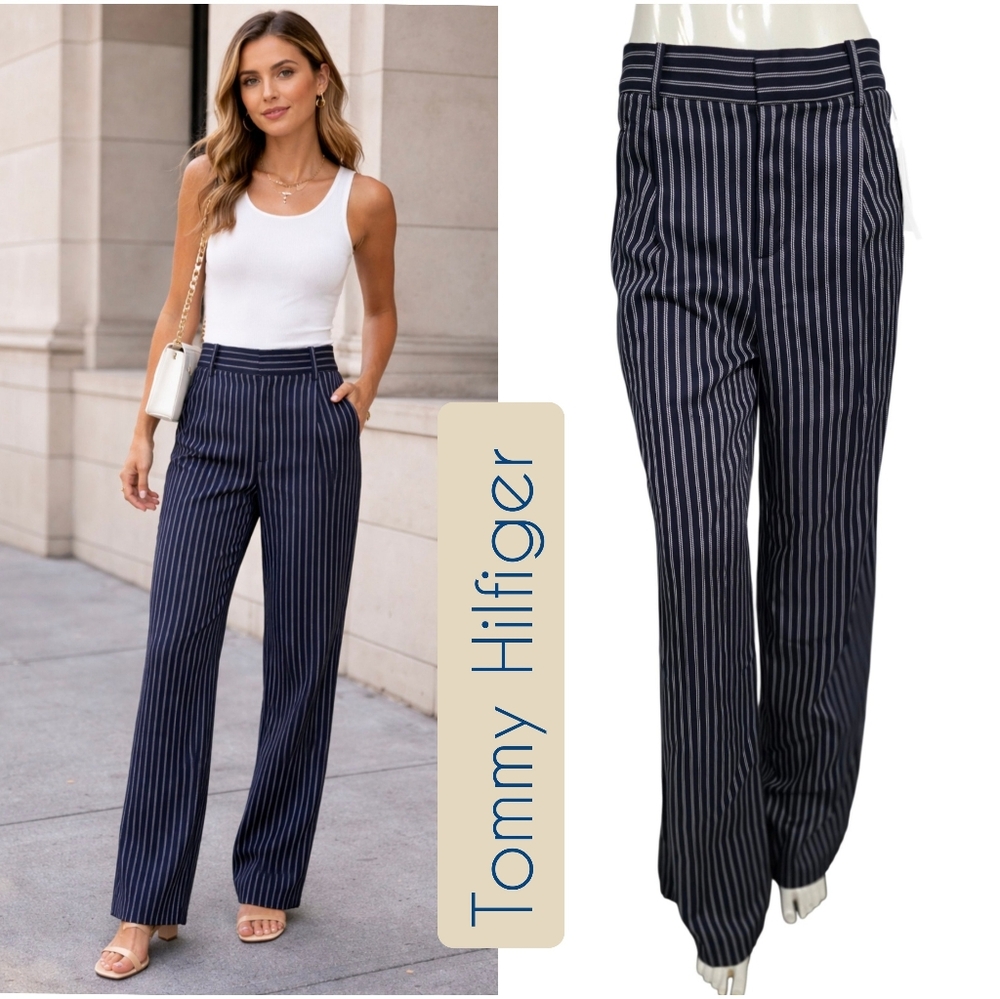 Tommy Hilfiger 100% Tencel Wide Leg Relaxed Fit Pants Size 2 NWT